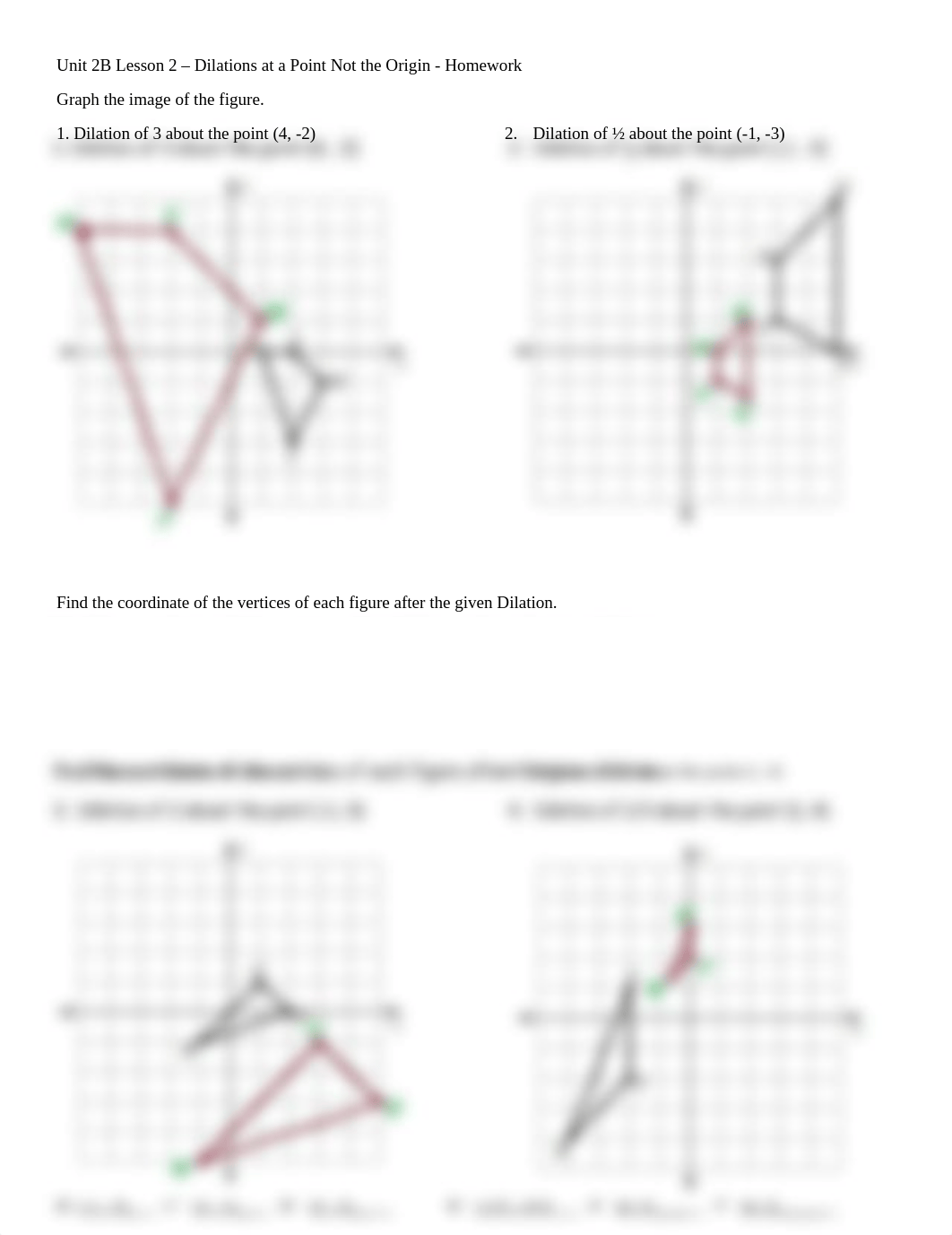 Unit 2B Lesson 2 - Dilations about a Point Not the Origin - Homework.docx_dcqeapf3lgp_page1