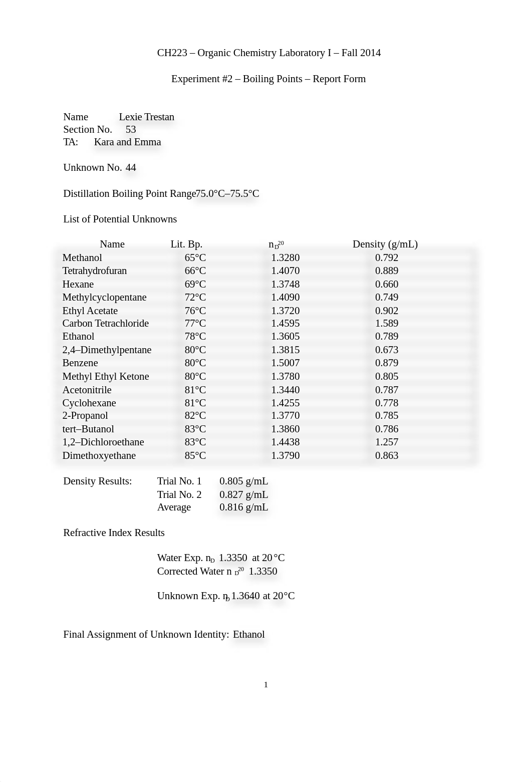 O. Chem Lab Report #2_dcr91pyh9tb_page1