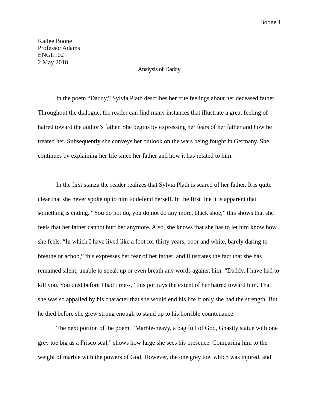 Analysis of Daddy .docx_dcs2fkfozn5_page1