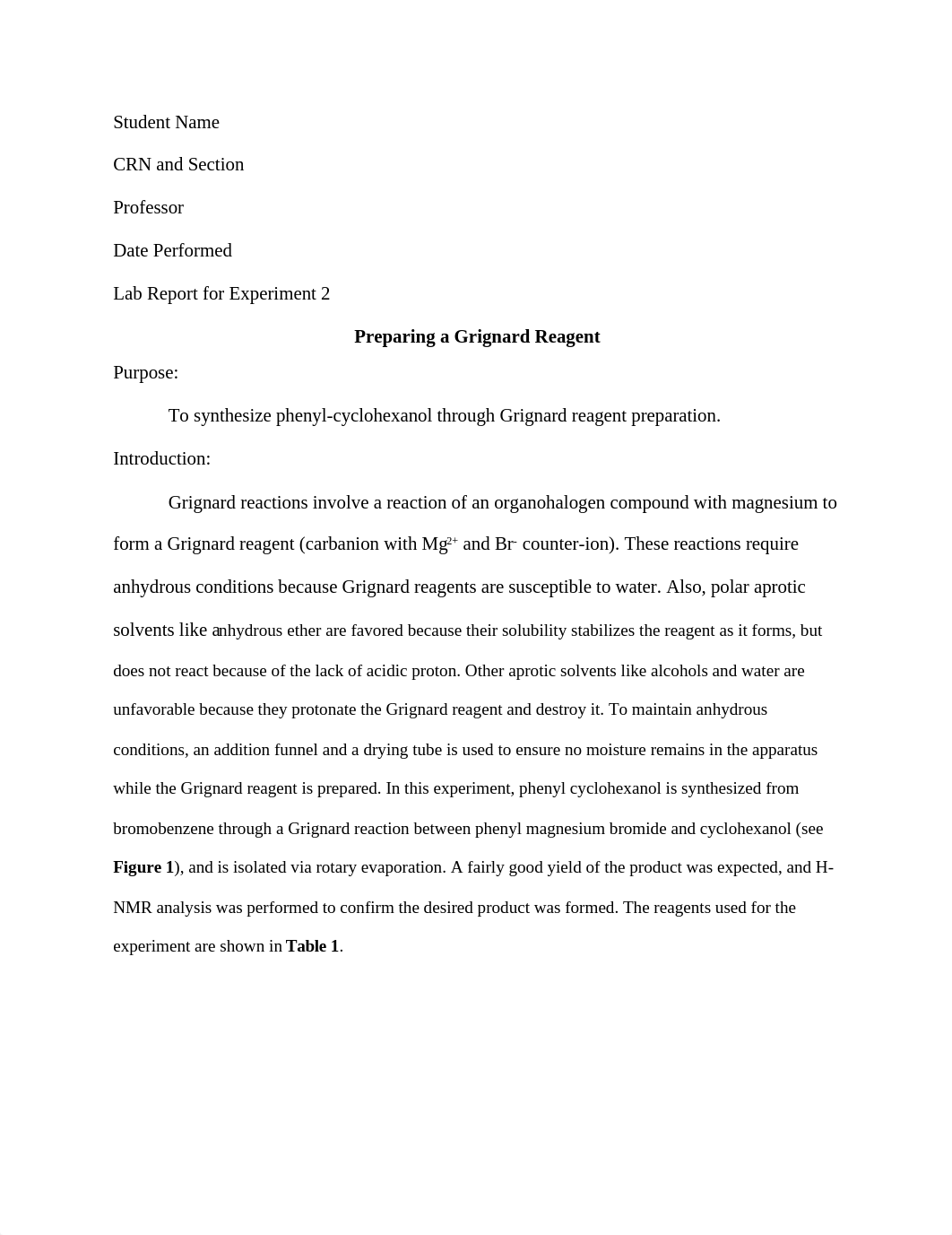 Lab Report Grignard Reagent_dcsefzvttpa_page1