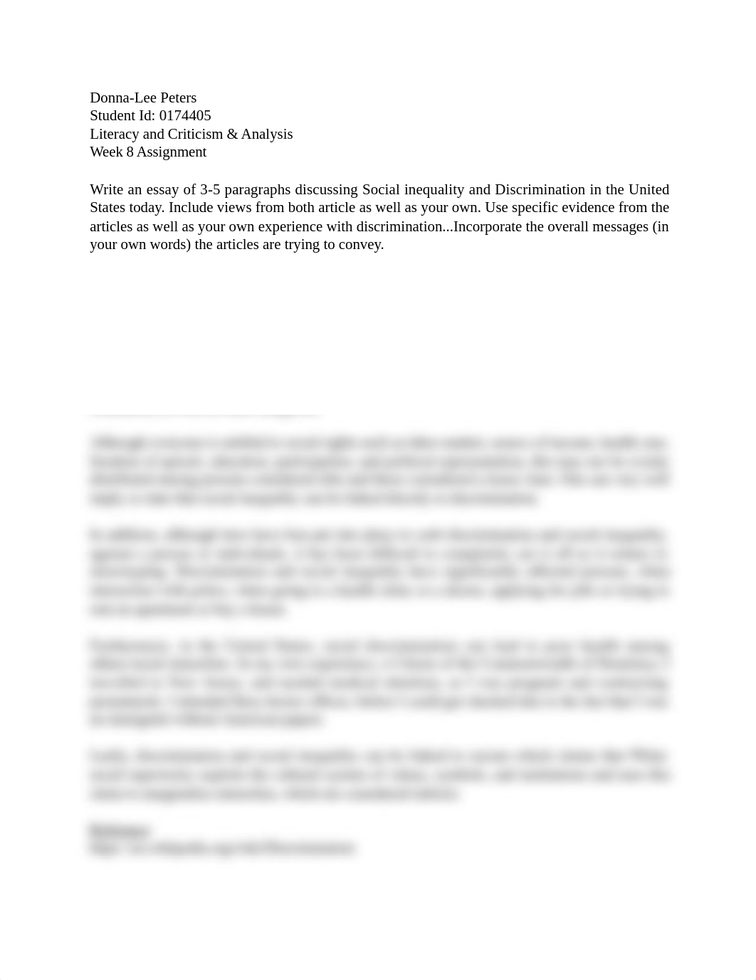 Donna-Lee Peters- Literacy Criticism and Analysis - Week 8 Assignment.docx_dcsjdxdphej_page1