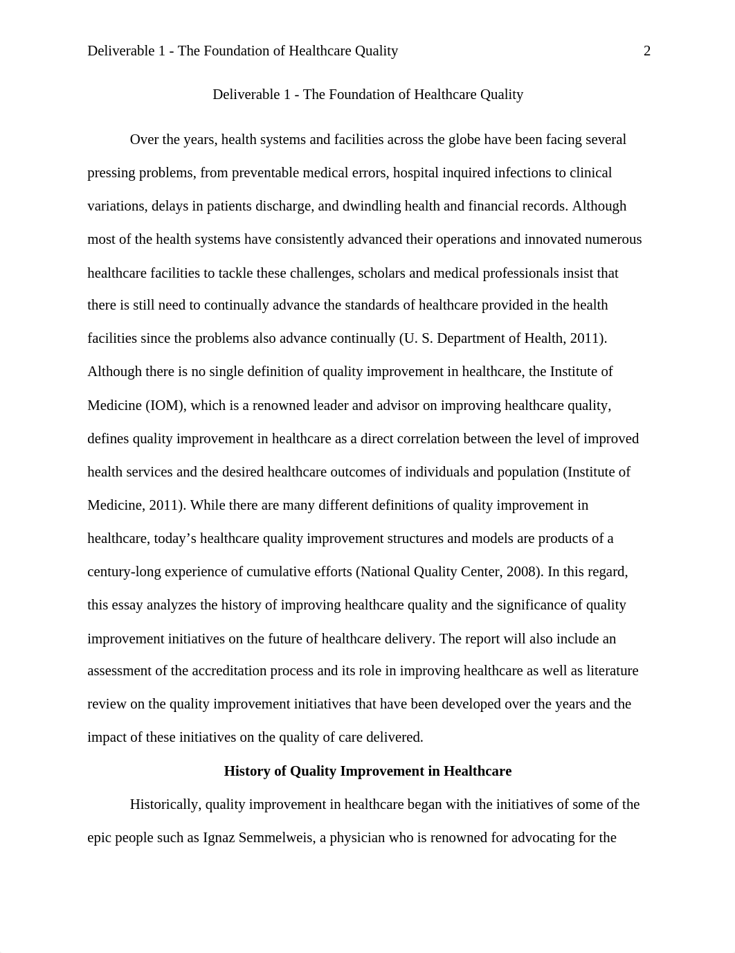 Healthcare Quality Management - Module 1 The Impact of Quality on Care Delivery - Deliverable 1 - Th_dcstq5rvez7_page2