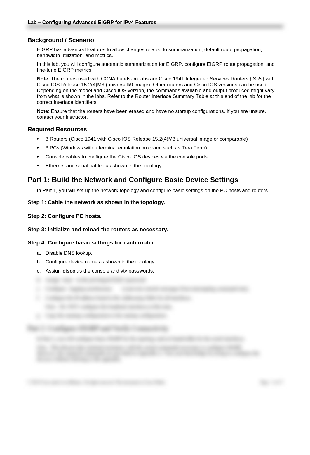 D_Limongelli_HOL_Week4_7.1.3.6 Lab - Configuring Advanced EIGRP for IPv4 Features .docx_dcszaeze8wg_page3