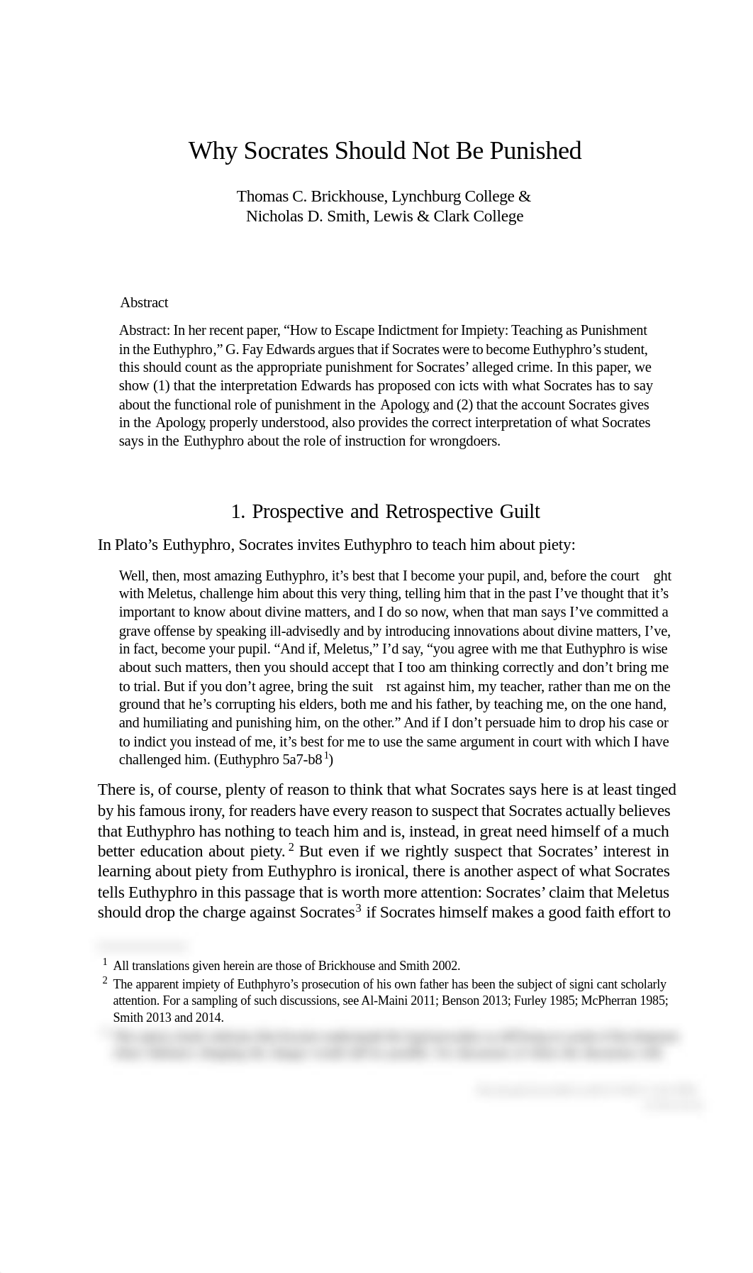 [26664275 - History of Philosophy &amp; Logical Analysis] Why Socrates Should Not Be Punished (1).pd_dct8gb05cfz_page1