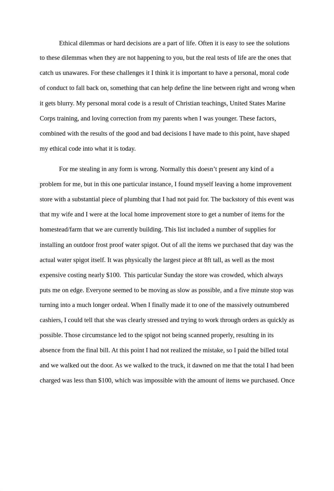 ETHC 445 Week 1 Ethical Memoir.docx_dctajn6uuq9_page2