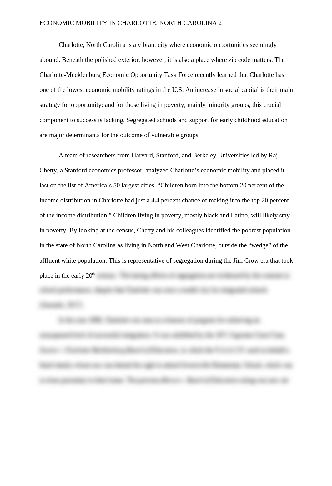 Economic Mobility in Charlotte_QLC L17_Integrative Paper 1_Kelly St. Clair.docx_dcu80nquxna_page2