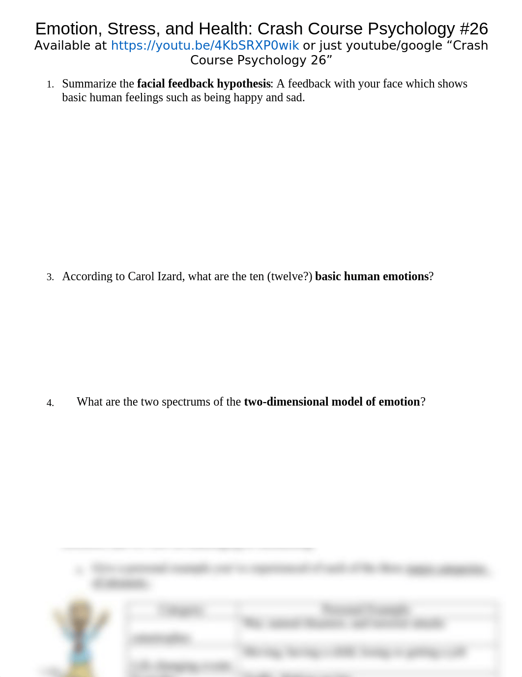 Student Crash Course Psychology 26 Emotion, Stress, and Health.doc_dcvc8c5bv74_page1