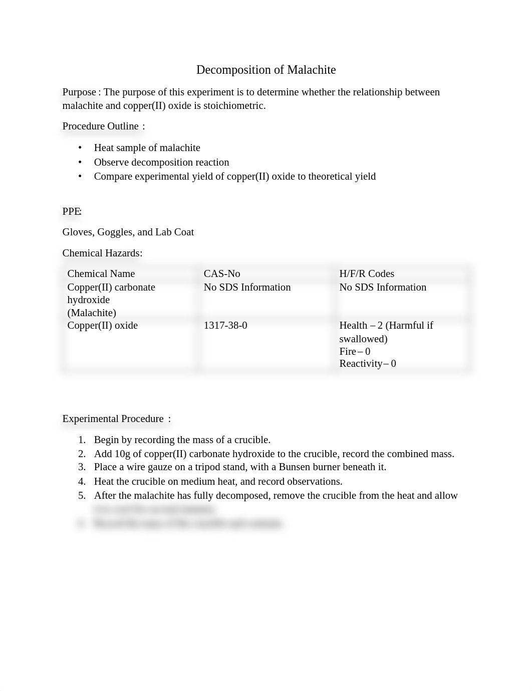 Lab Report Decomposition of Malachite.pdf_dcvt92x5h2a_page1