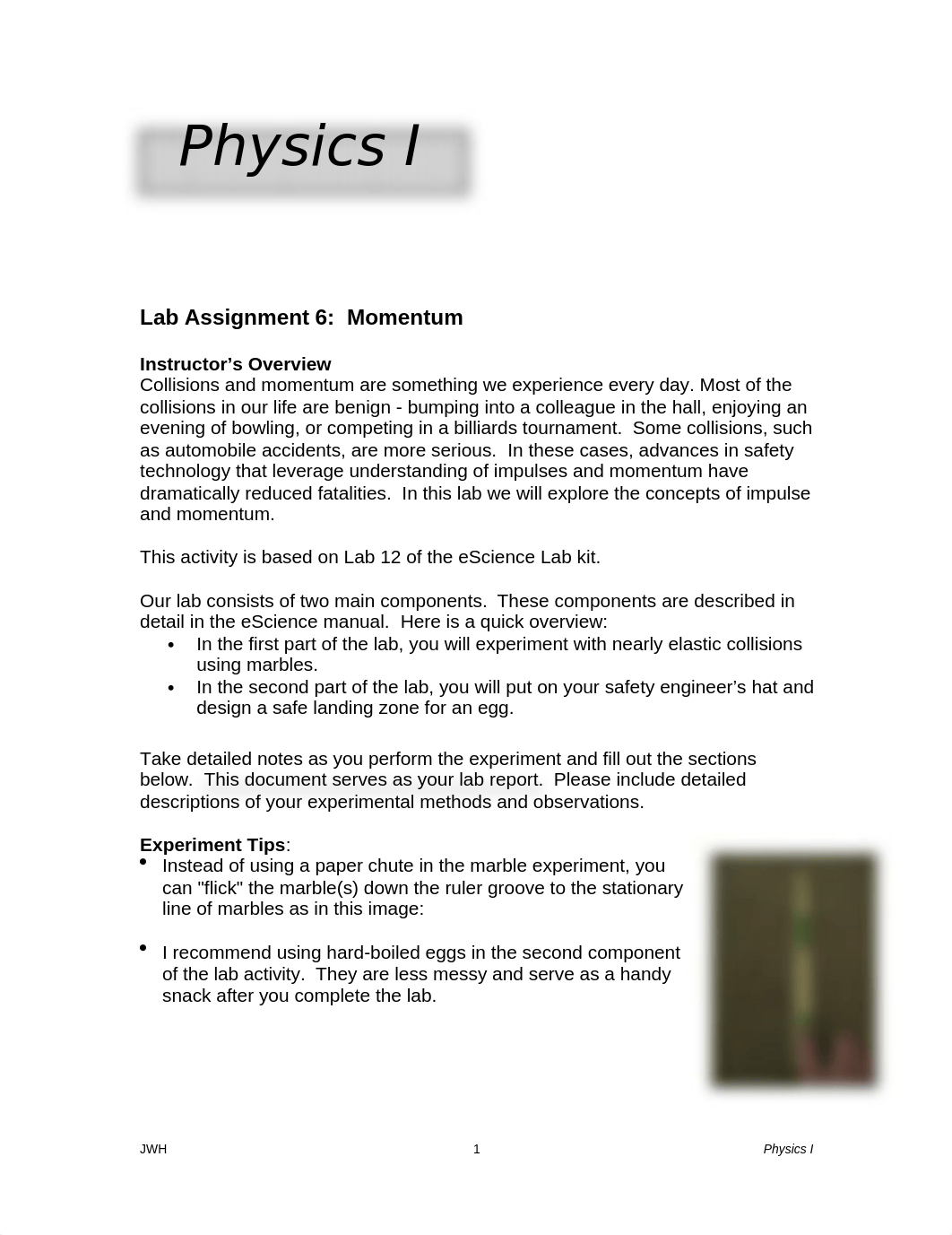 Gowtham Puviarasu - M5 Lab Assignment #6 - Physics 1 Lab.docx_dcw4dpg2yf8_page1