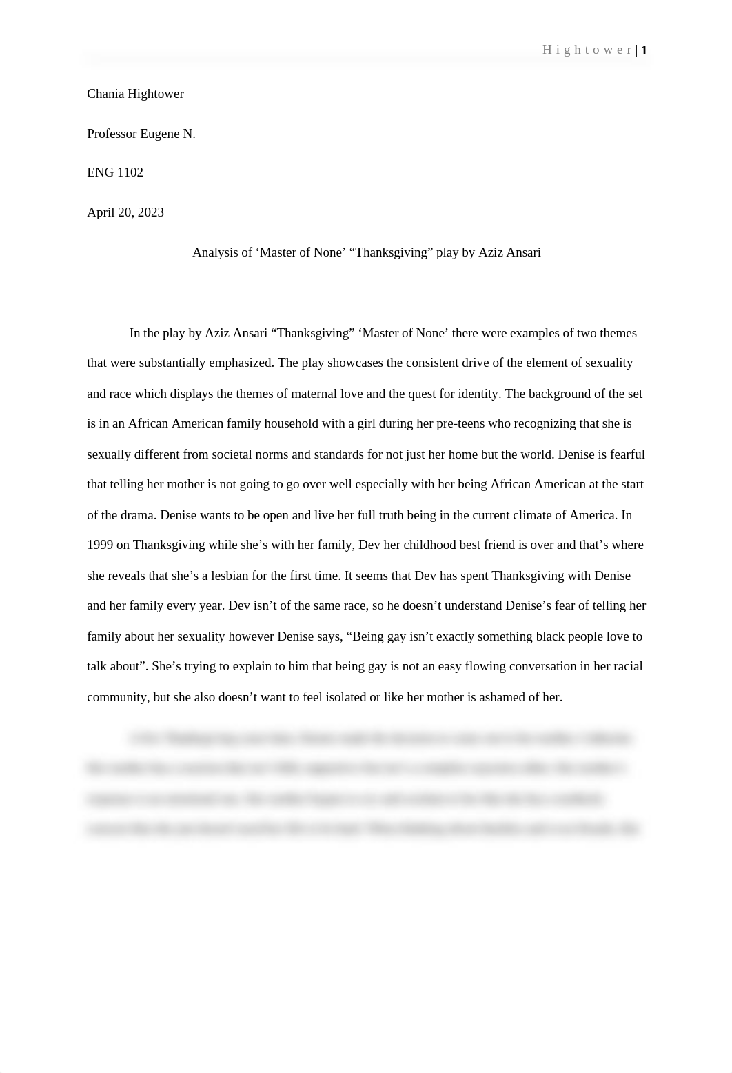 Analysis of play 'Master of None.docx_dcw4tynxbsw_page1