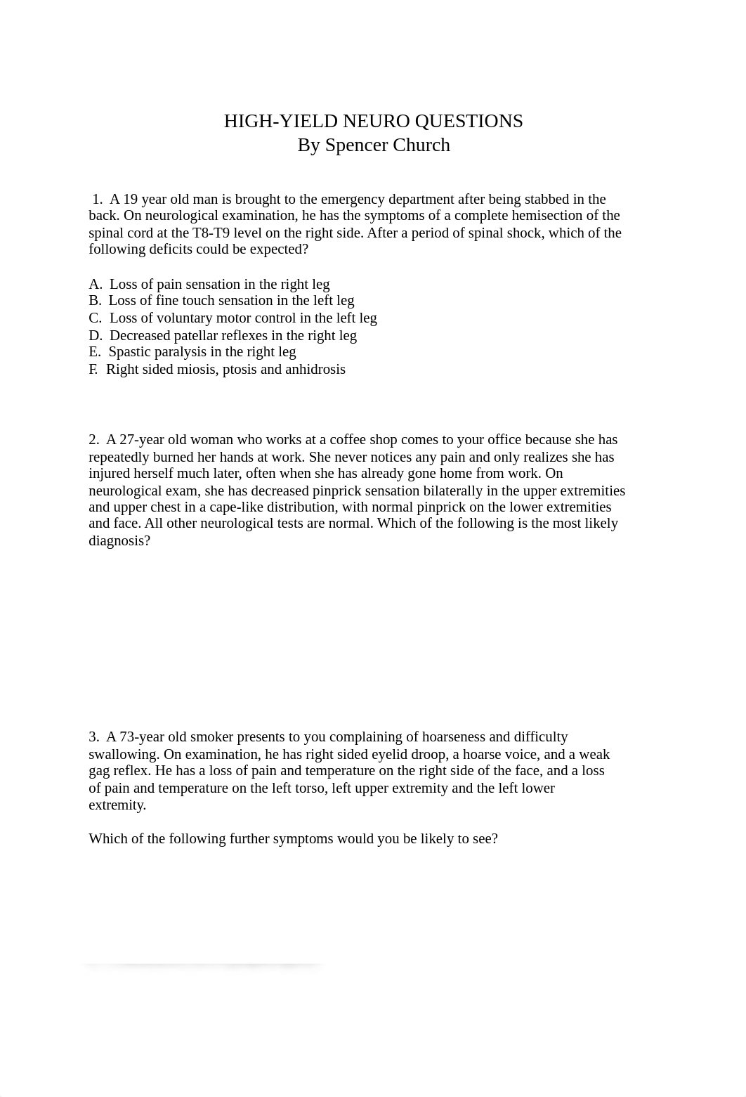 Church Neuro Questions.docx_dcwmt613zp3_page1