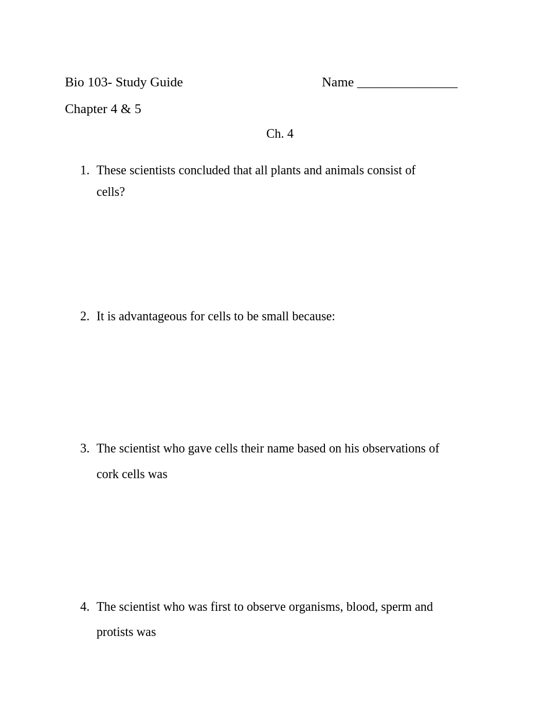 BIO 103- study guide chapter 4 & 5.docx_dcwnl1rqqwf_page1