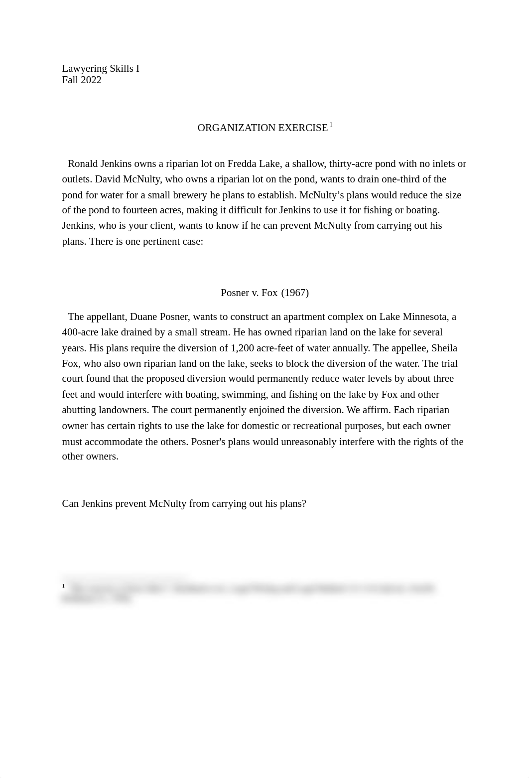 CREAC Exercise 1_Posner v Fox Construct an Answer (just question).pdf_dcwrg8rdj8j_page1