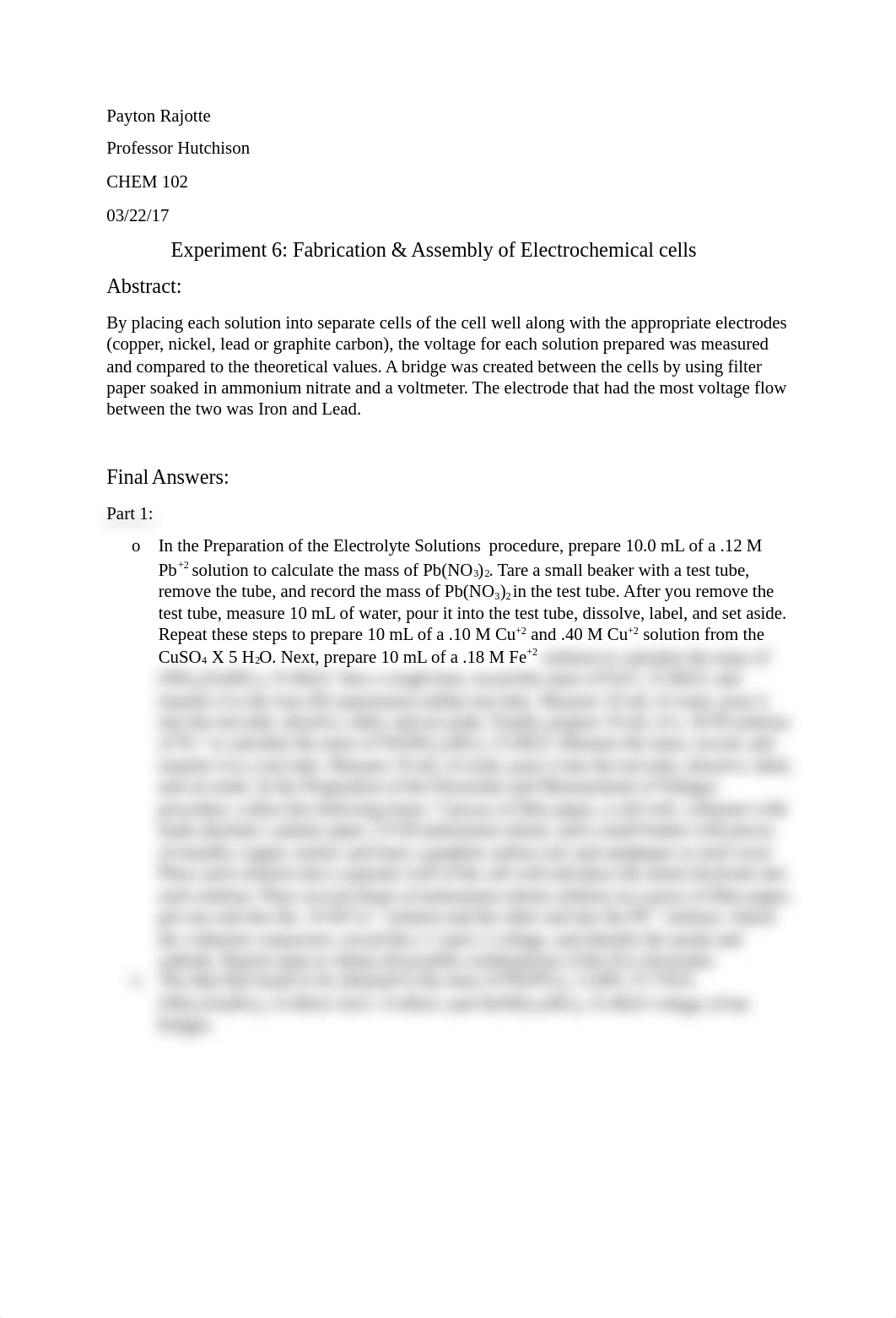 Experiment 6 Fabrication & Assembly of Electrochemical cells.docx_dcx078cvbeg_page1