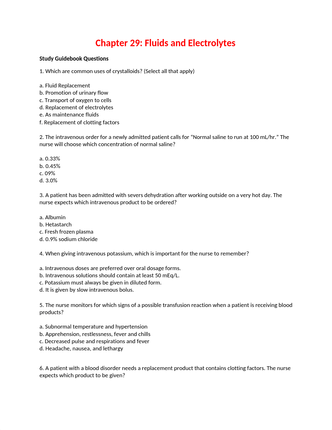 Chapter 29 Fluids and Electrolytes Study Guide Questions.docx_dcx38u3roo6_page1