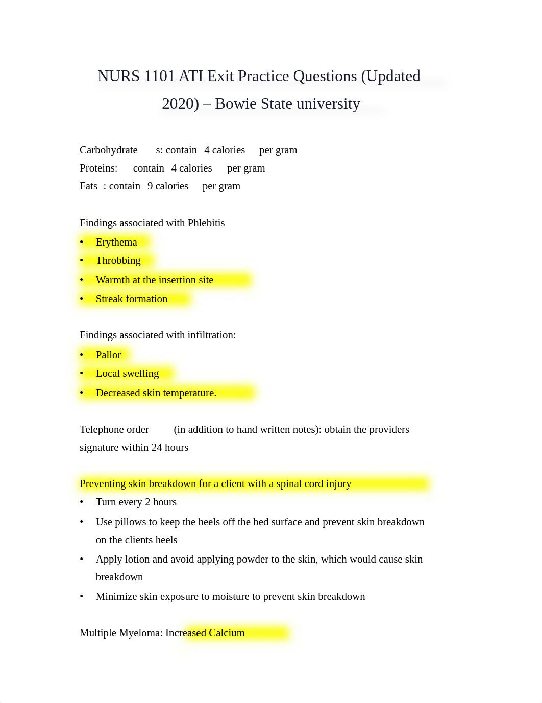 NURS 1101 ATI Exit Practice Questions (Updated 2020) - Bowie State university.pdf_dcx8zzq9esk_page1