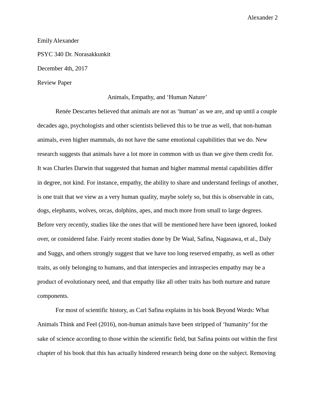 Psych Paper Empathy in Animals.docx_dcxe6nr6xow_page2