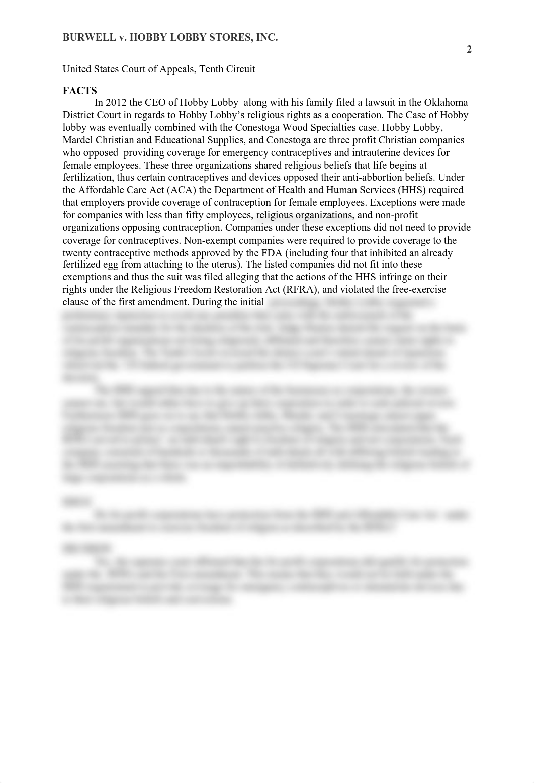 Case Brief Assignment - Burwell v. Hobby Lobby Stores.pdf_dcy5bhzt2y7_page1