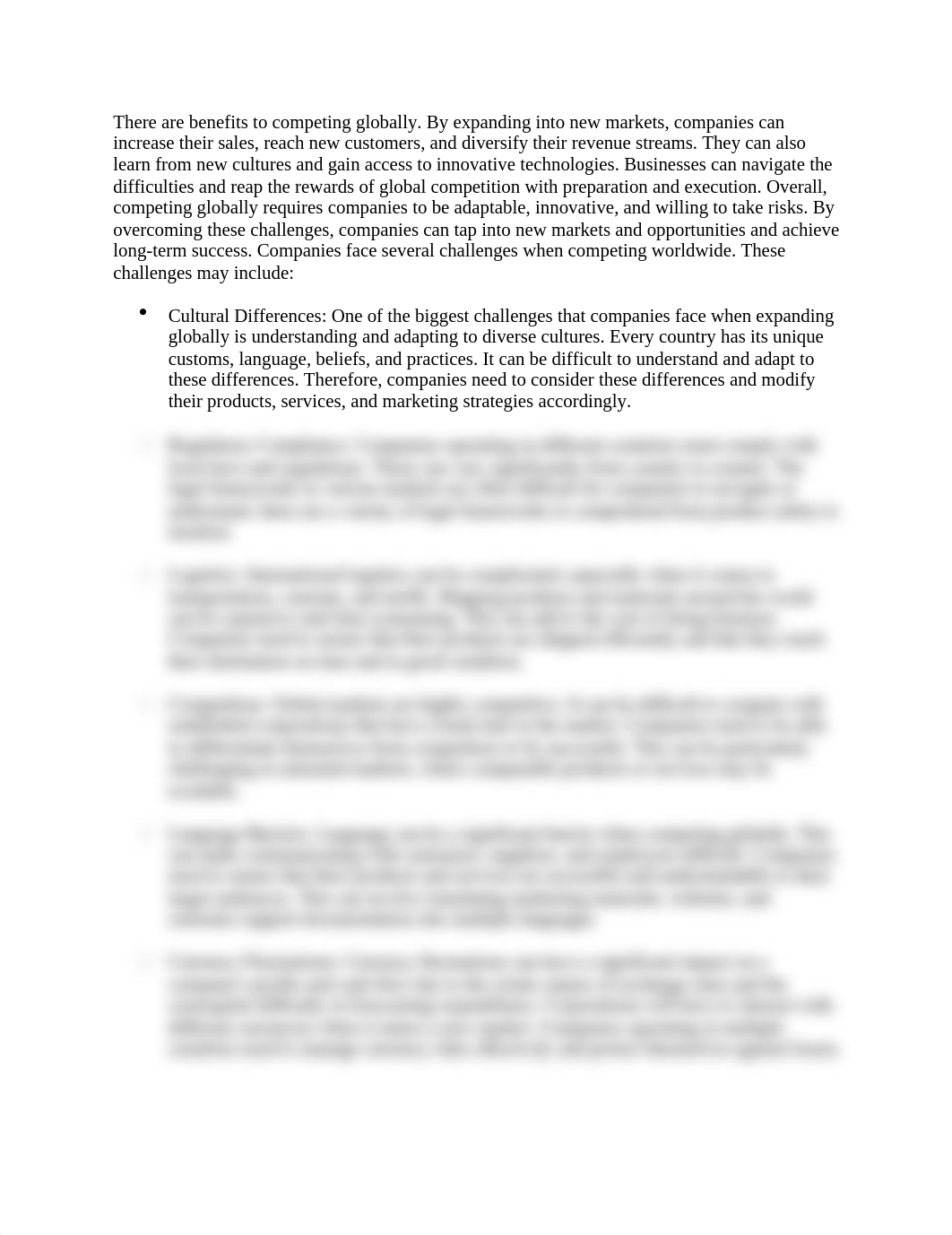 Post 1 - What are the challenges faced by any company when competing globally?.docx_dcydrp7yf45_page1