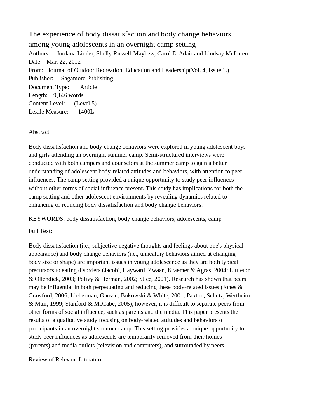 The experience of body dissatisfaction and body change behaviors among young adolescents in an overn_dcykfhon7hj_page1