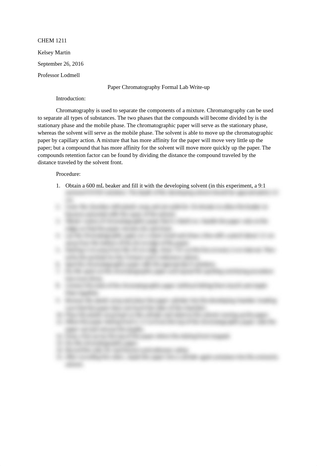 Chem 1211 Formal Lab Writeup (Paper Chromatography)_dcyl8o2u34d_page1