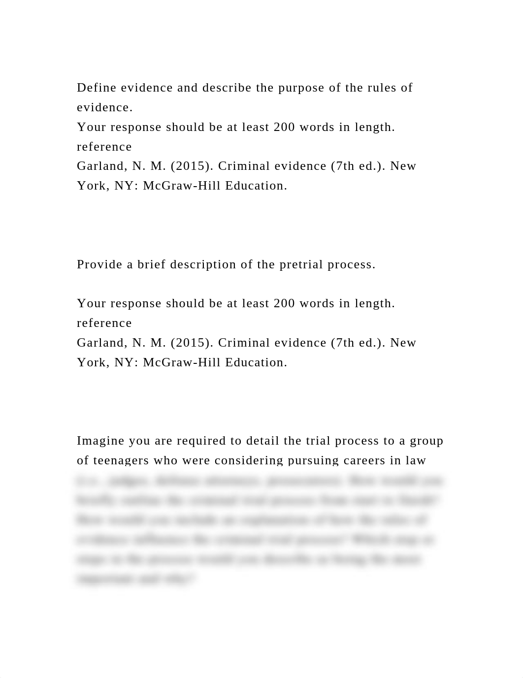 Define evidence and describe the purpose of the rules of evidence. .docx_dcyv5lwiq0a_page2