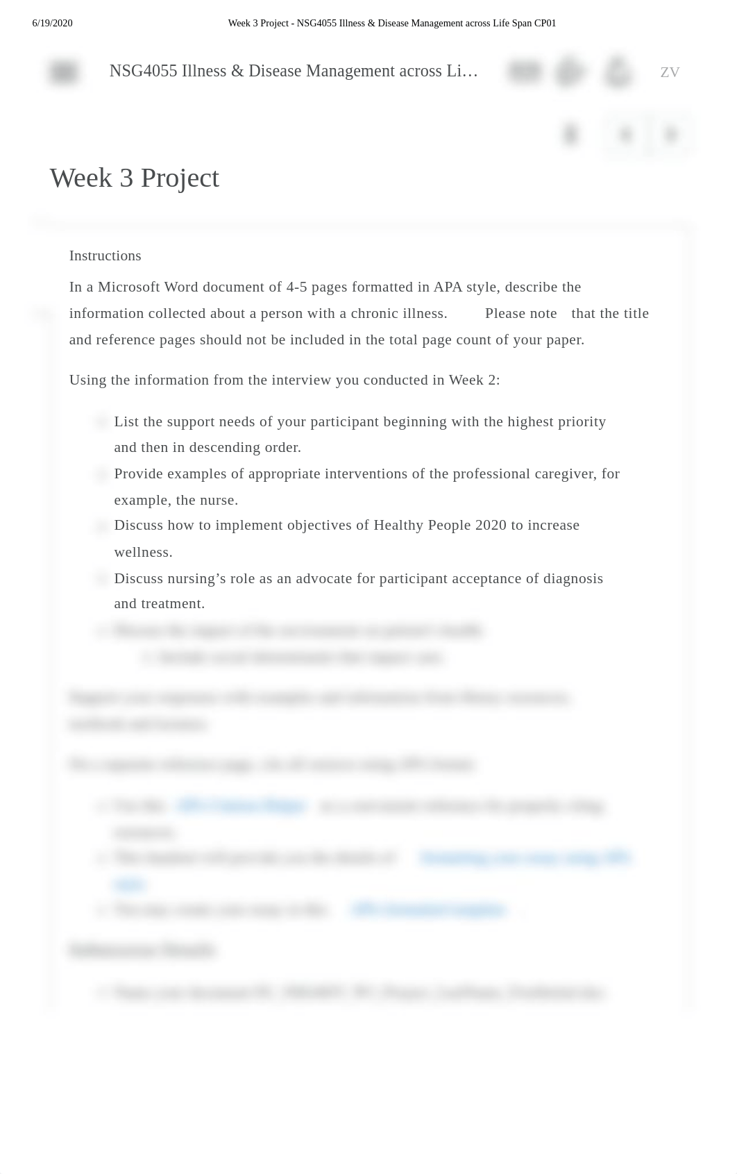 Week 3 Project - NSG4055 Illness & Disease Management across Life Span CP01 (1) (1).pdf_dcz5825fl5a_page1