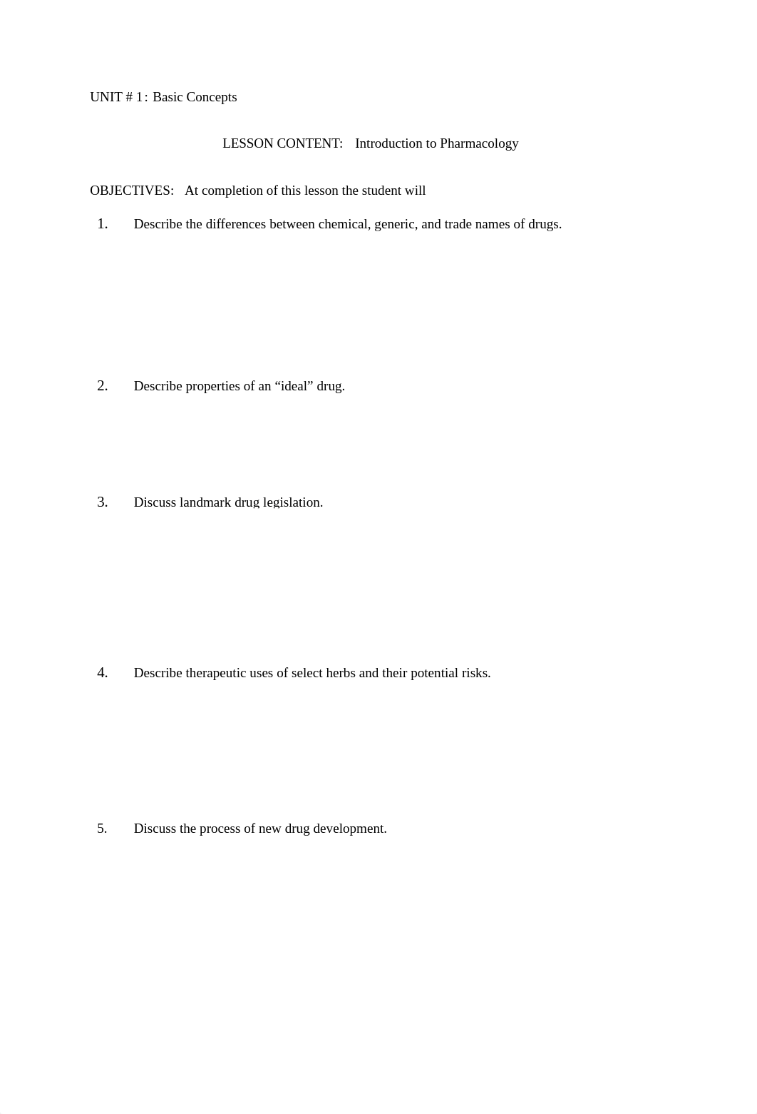 Introduction to Pharmacology--Lesson Guide.doc_dcz8yc7csgs_page1