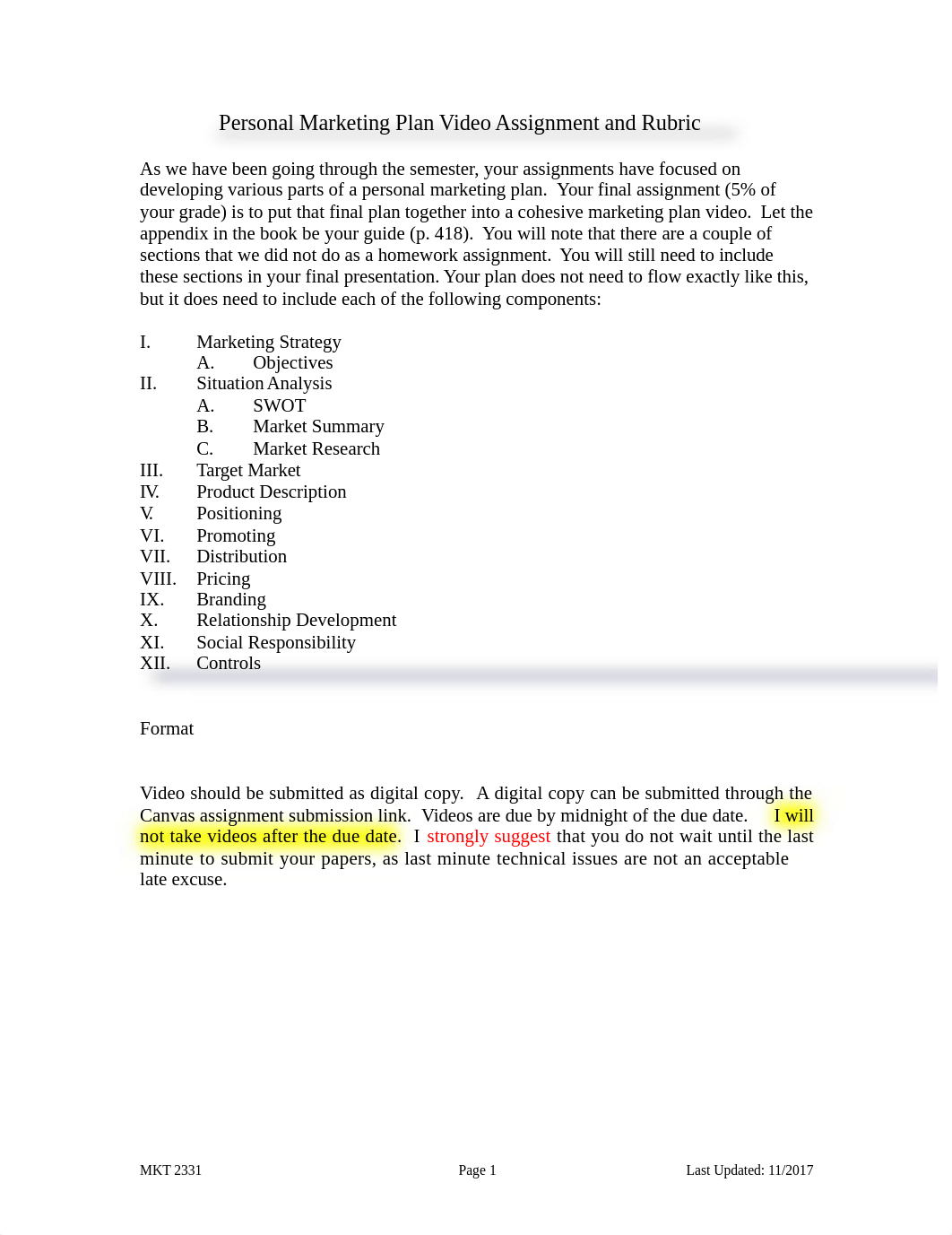 Personal Marketing Plan Video Assignment and Rubric - Spring 2018.docx_dczf7j3rfzn_page1