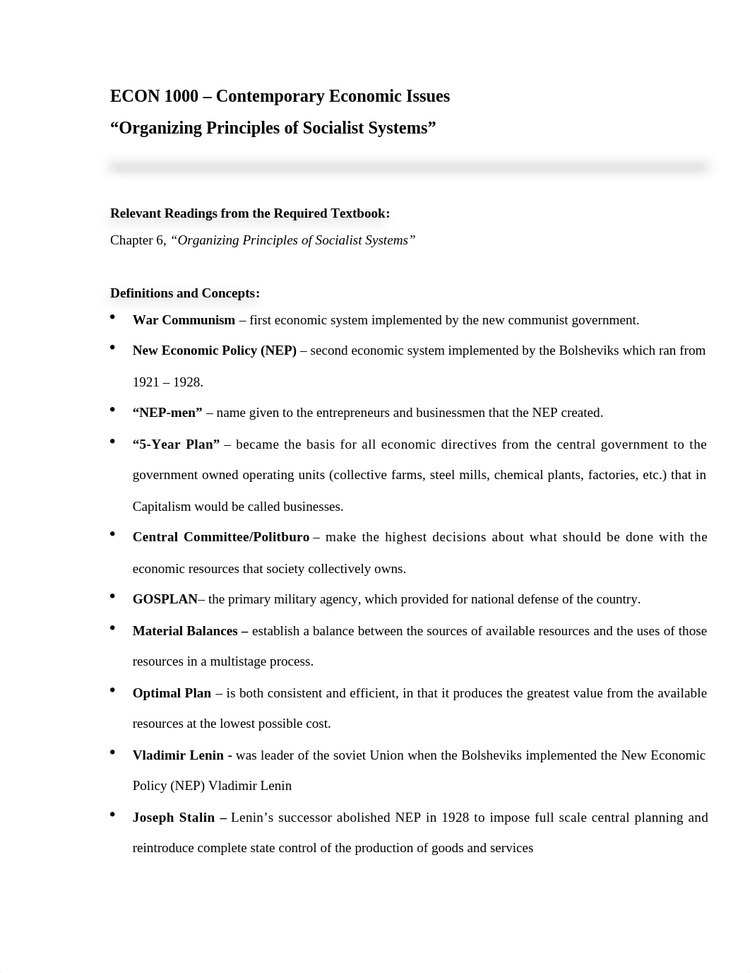 ECON 1000_Chp_6_ Organizing Principles of Socialist Systems.docx_dczhii474dj_page1