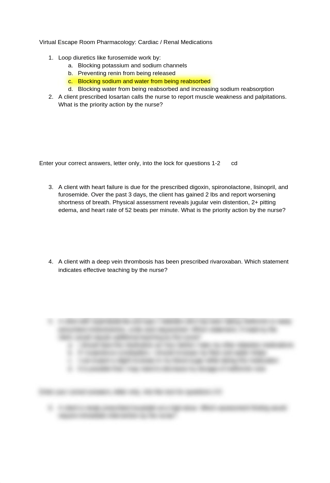 Virtual Escape Room Pharmacology_ Cardiac _ Renal Medications - Student Copy.docx_dczl31d1xsm_page1