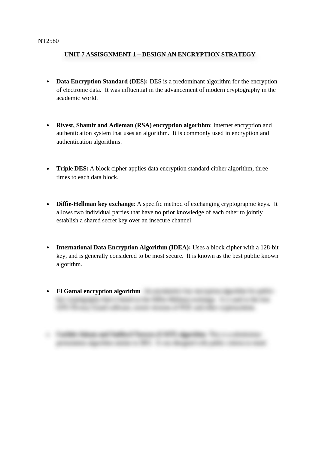 NT2580 UNIT 7  ASSIGNMENT 1 - SELECT APPROPRIATE ENCRYPTION ALGORITHMS_dd01yx2wt48_page1