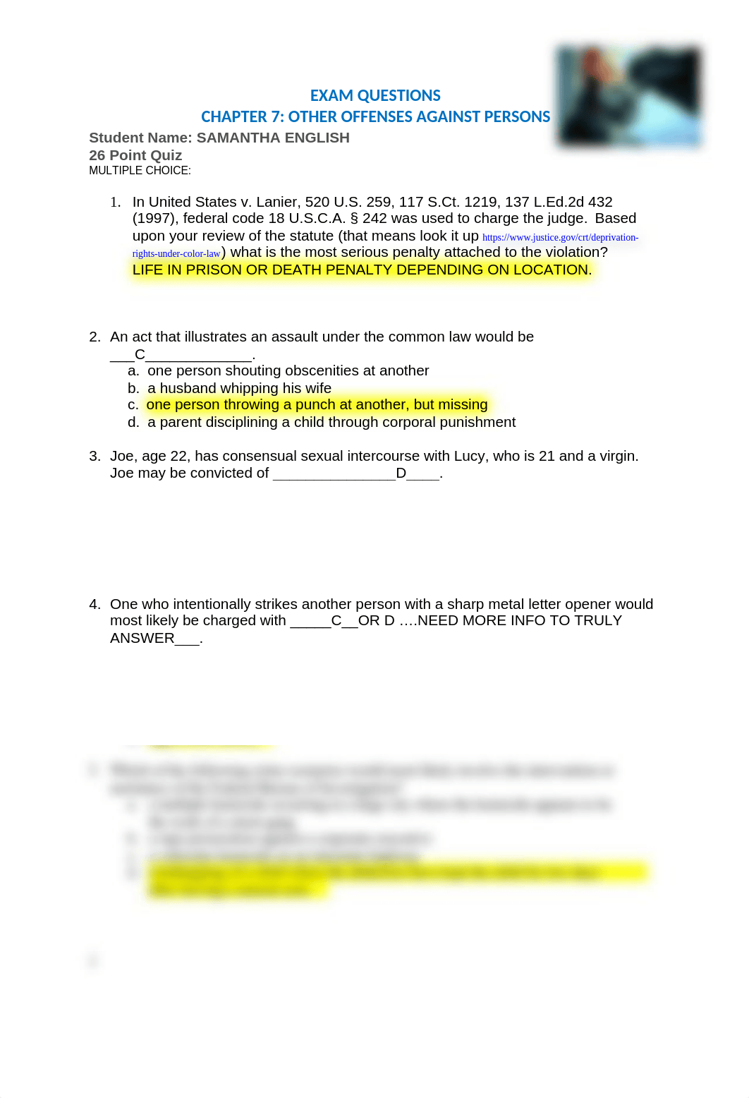 Chapter 7 Exam Other Offenses Against Persons COMPLETED.docx_dd0qki2k4iw_page1