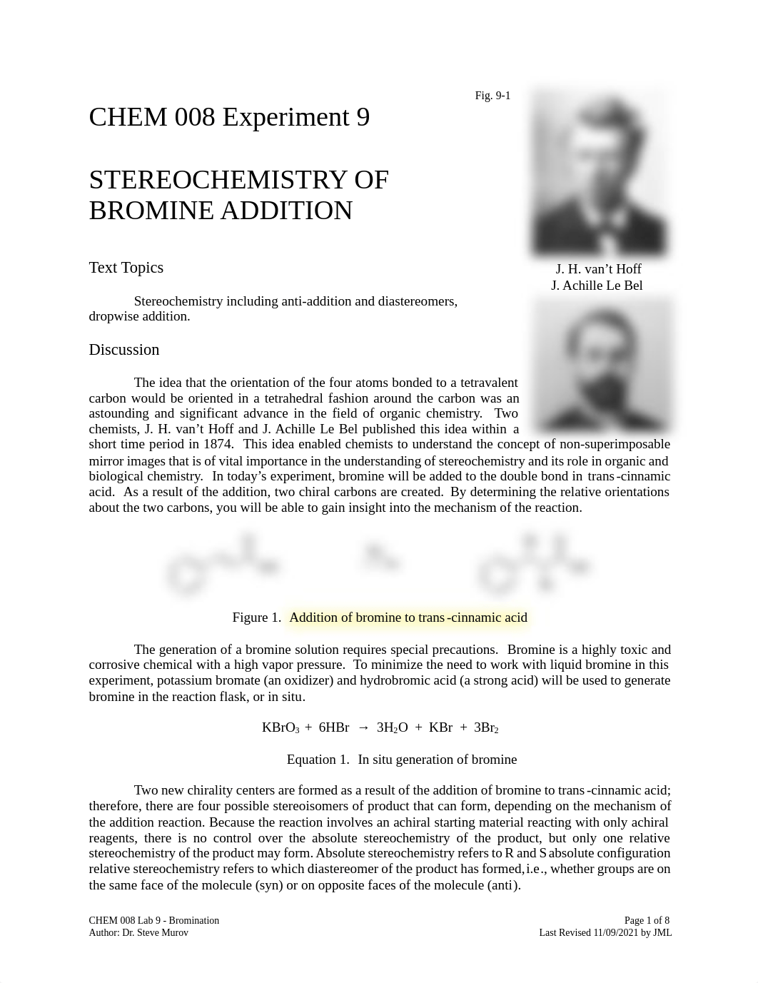 CHEM 008 Lab 9 - Bromination.pdf_dd0td21nzyi_page1