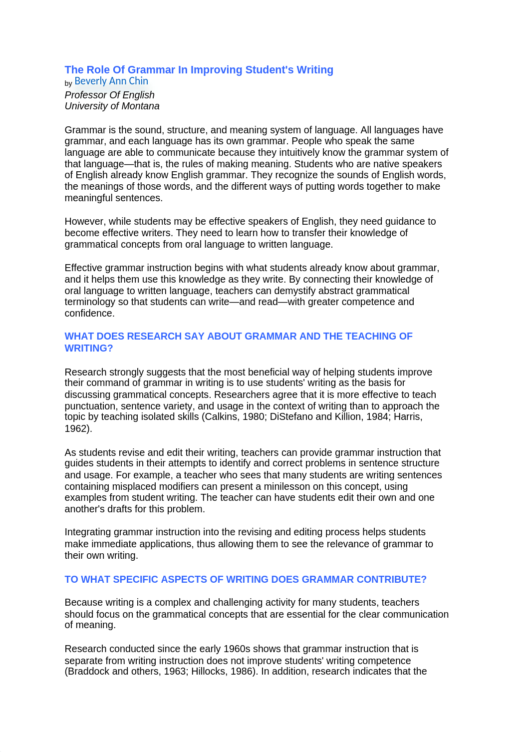 The Role of Grammar in Improving Students' Writing - Beverly Ann Chin.docx_dd1emwusr1m_page1