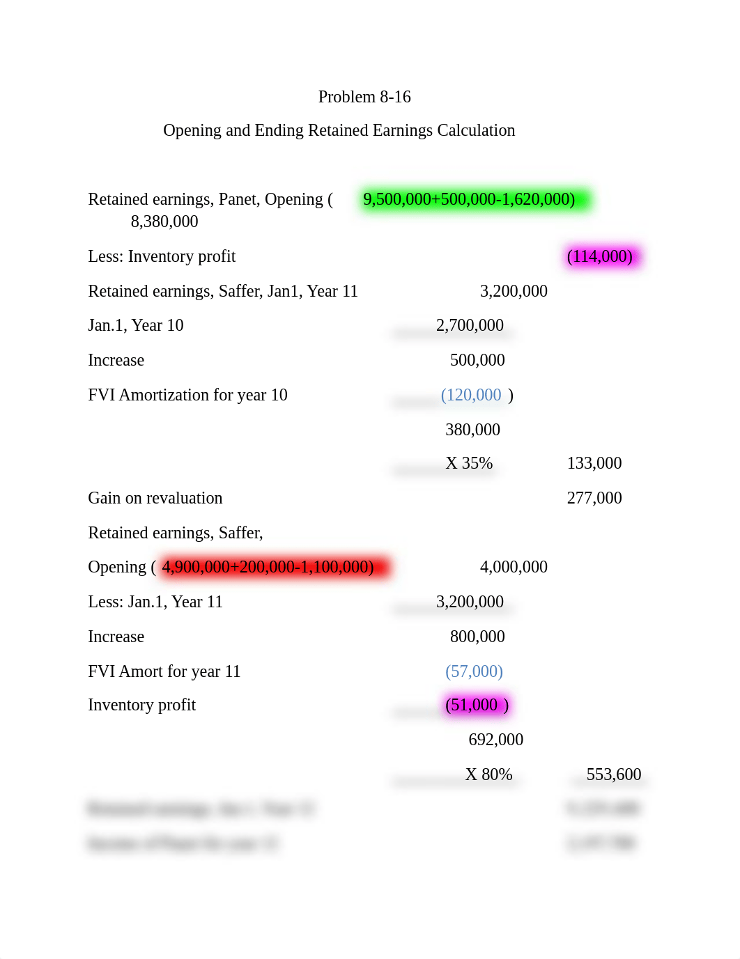 Problem 8-2 Ending and Problem 8-16 Opening Retained Earnings Calculation_dd27c1xnhqm_page1