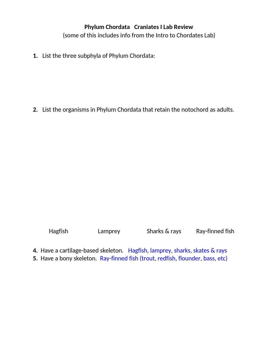 Phylum Chordata   Craniates I Lab Review Questions_dd3l0usvbn5_page1