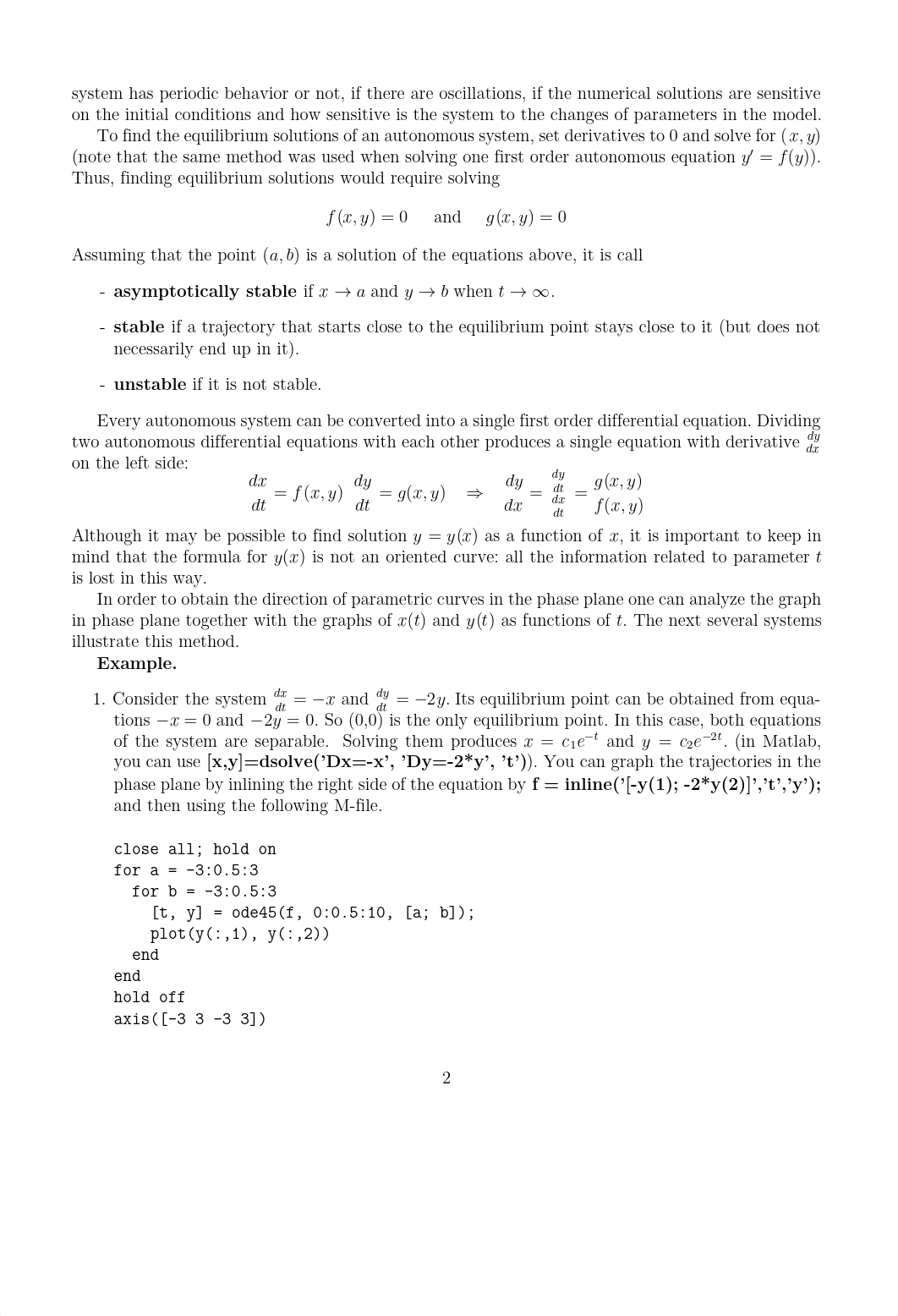 Lecture 7 on Systems of First Order Differential Equations, Phase Plane Analysis_dd3z6cow6ou_page2