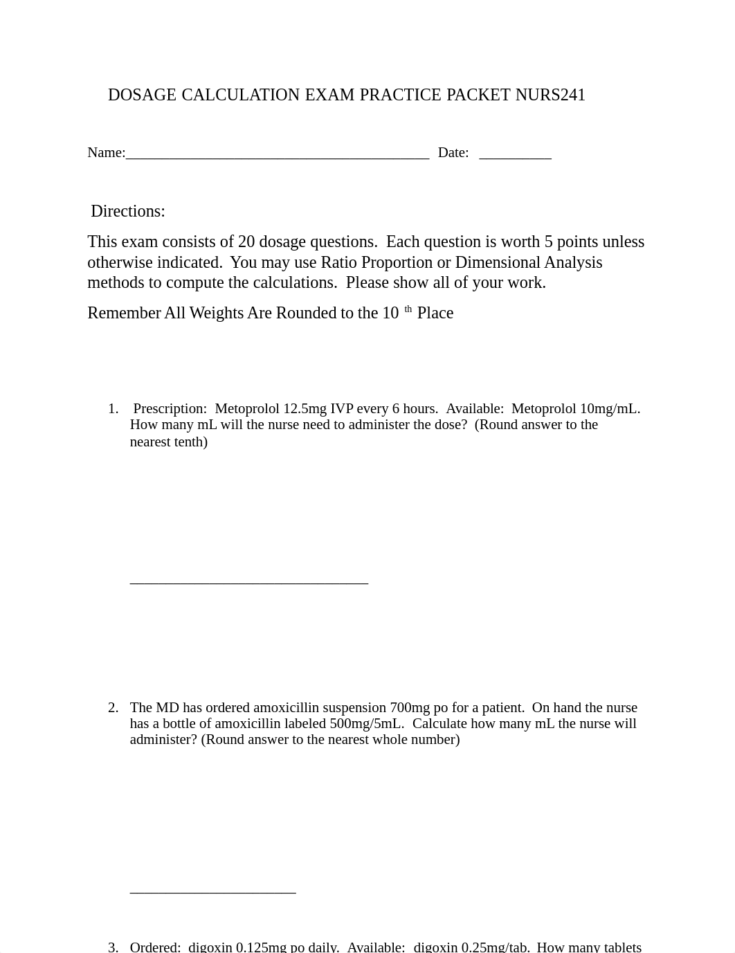 Dosage Exam Practice Packet 241.docx_dd43hn79i0f_page1