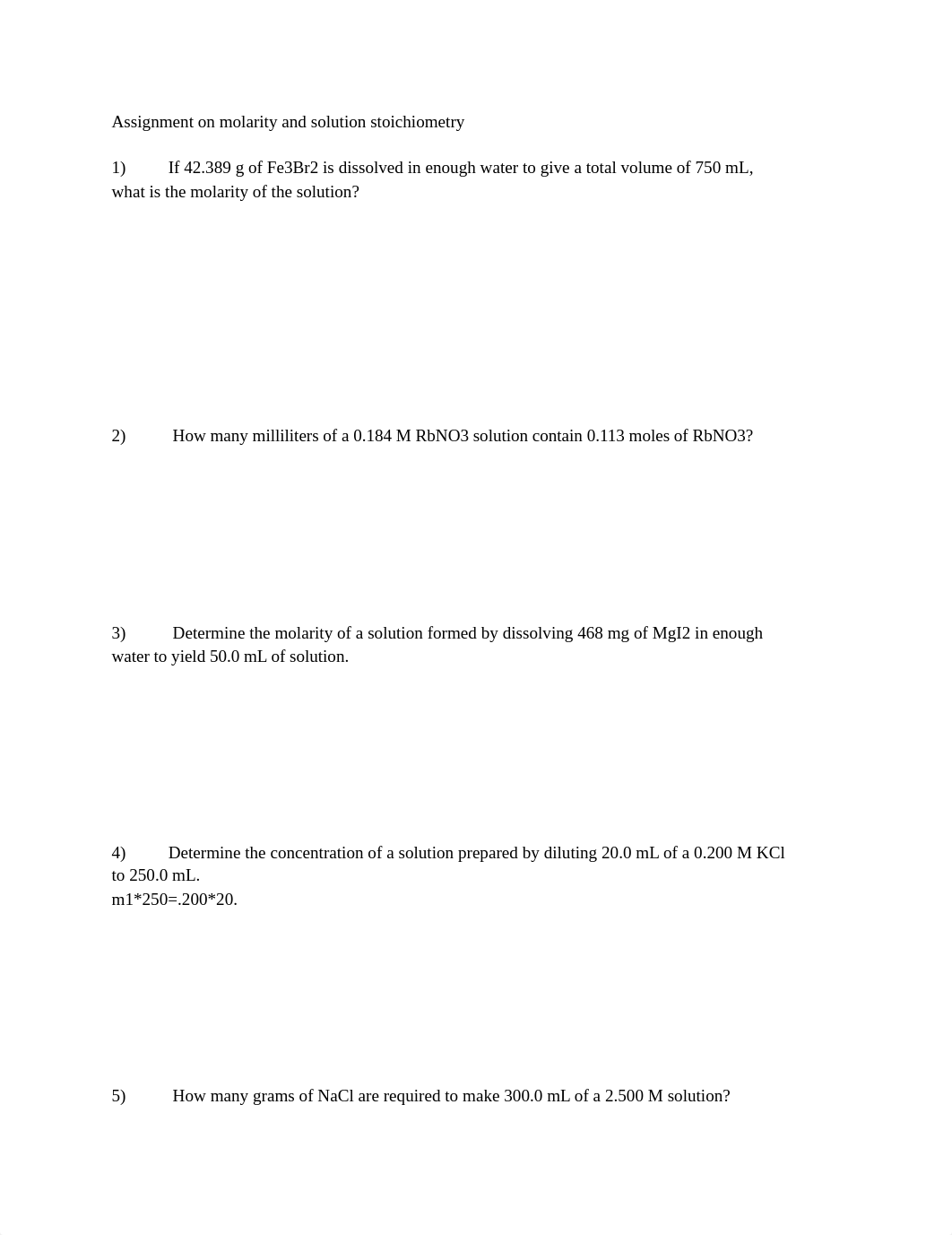 Assignment on molarity and solution stoichiometry .pdf_dd53azdxq7e_page1