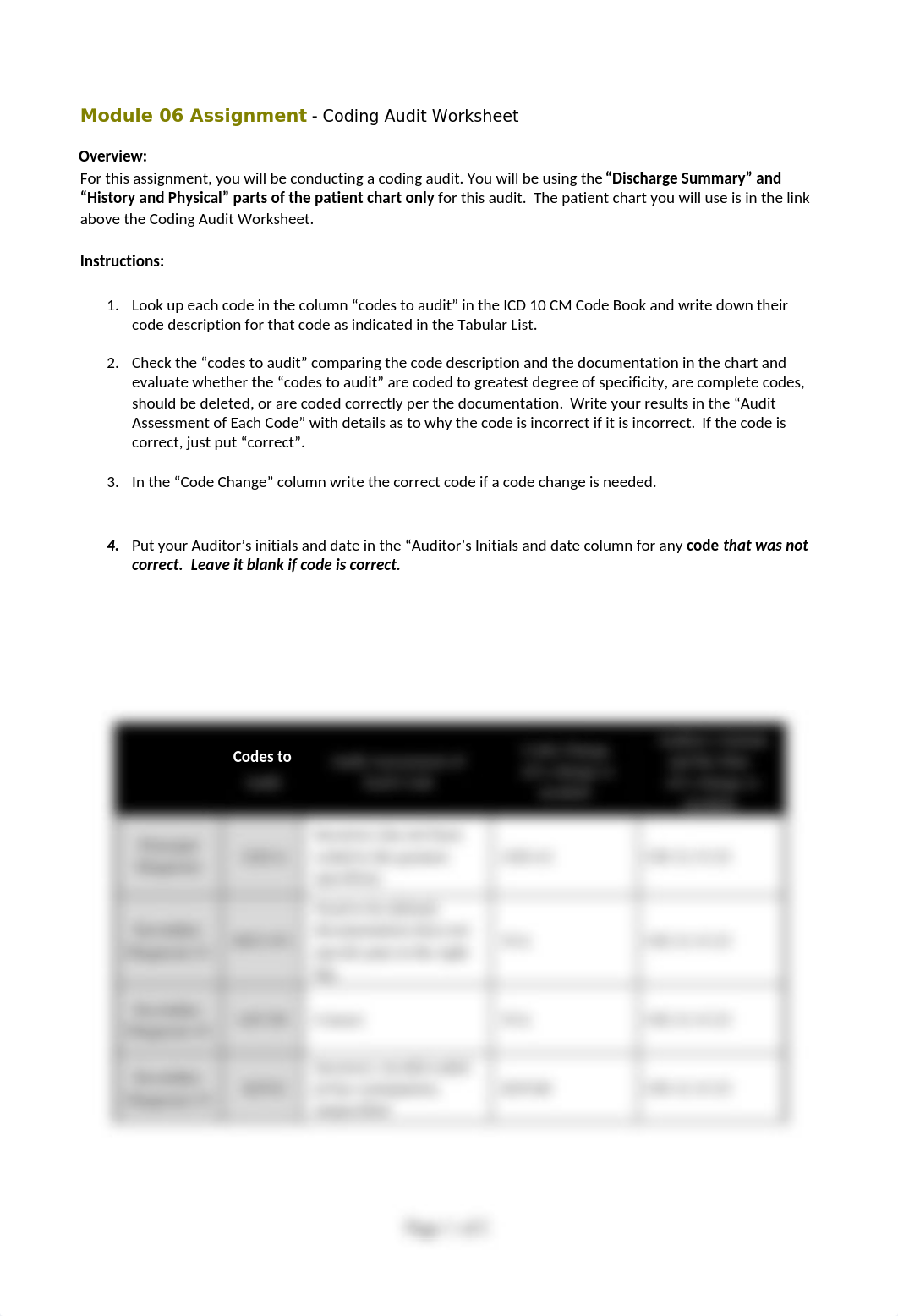 cbruce_Module 6 Assignment Coding Audit Worksheet_121523.docx_dd55qdqbpcr_page1