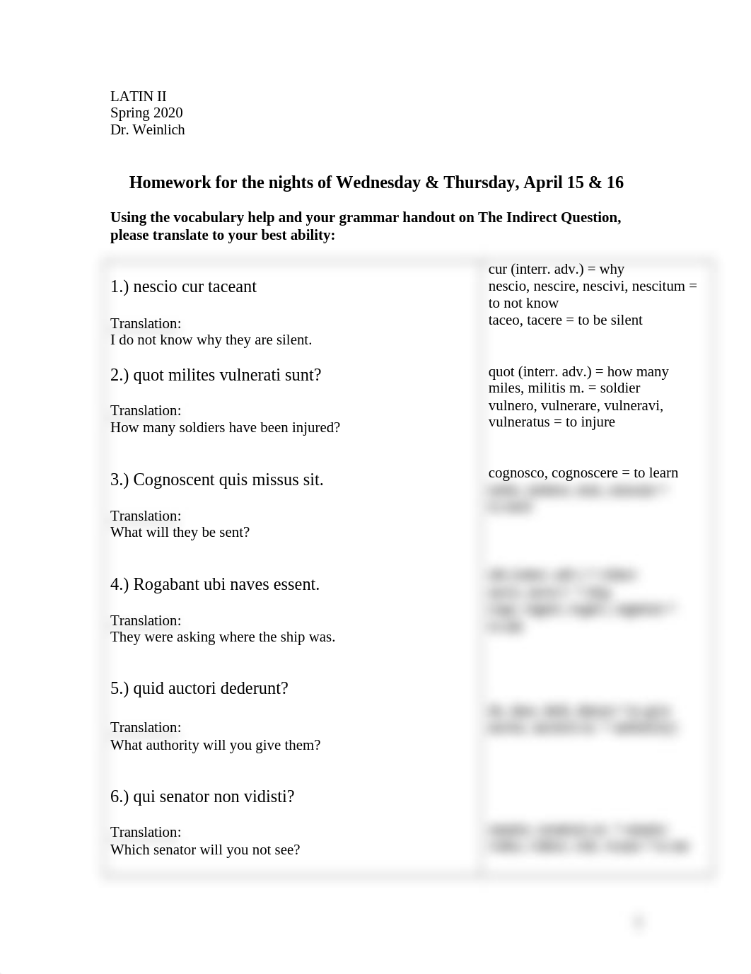 LATIN II - direct  indirect questions - HW 2020 (1).docx_dd56dkccprv_page1