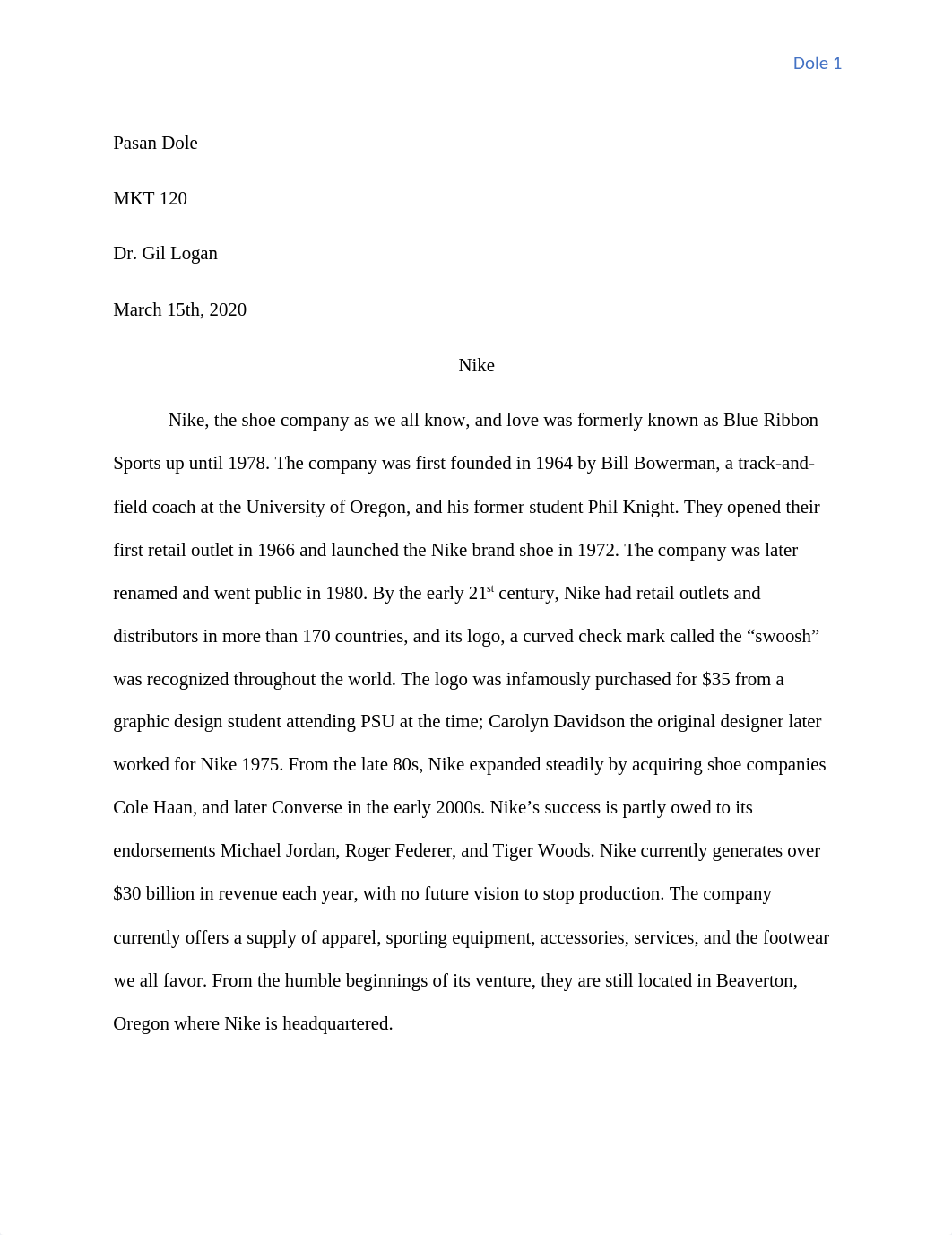 MKT 120 Project Part 2 - Nike.docx_dd5ygvp436h_page1