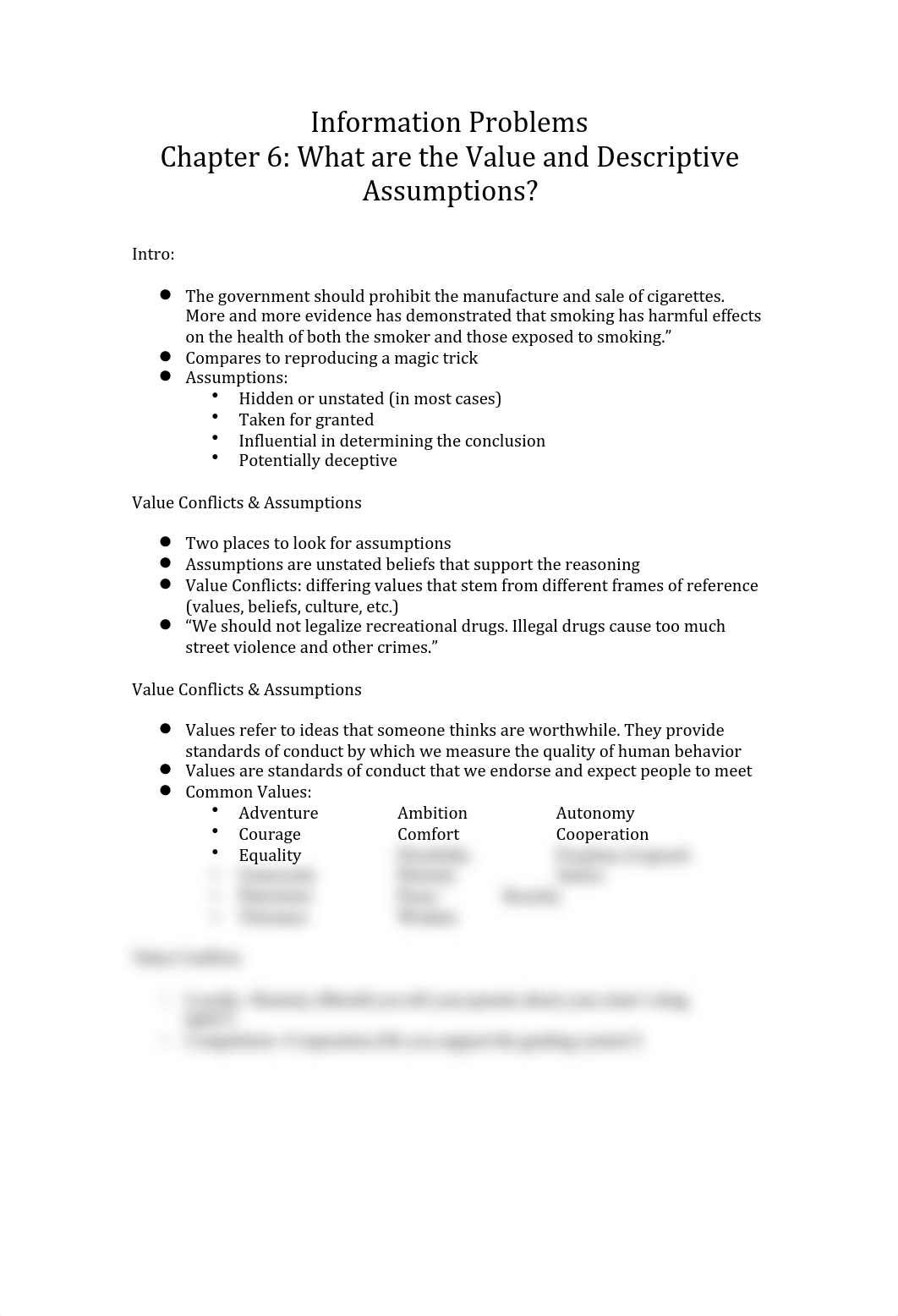 Info Sci 210 Chapter 6 Notes on Value and Descriptive Assumptions_dd6ahqz01ef_page1