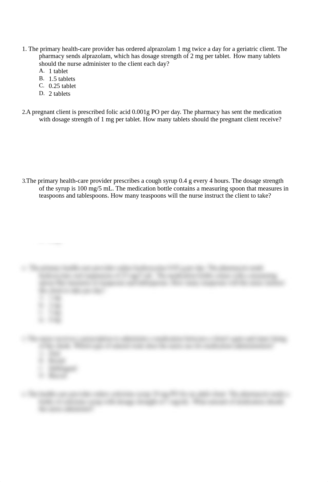 oral dosage calculation problems.docx_dd6b5z59752_page1