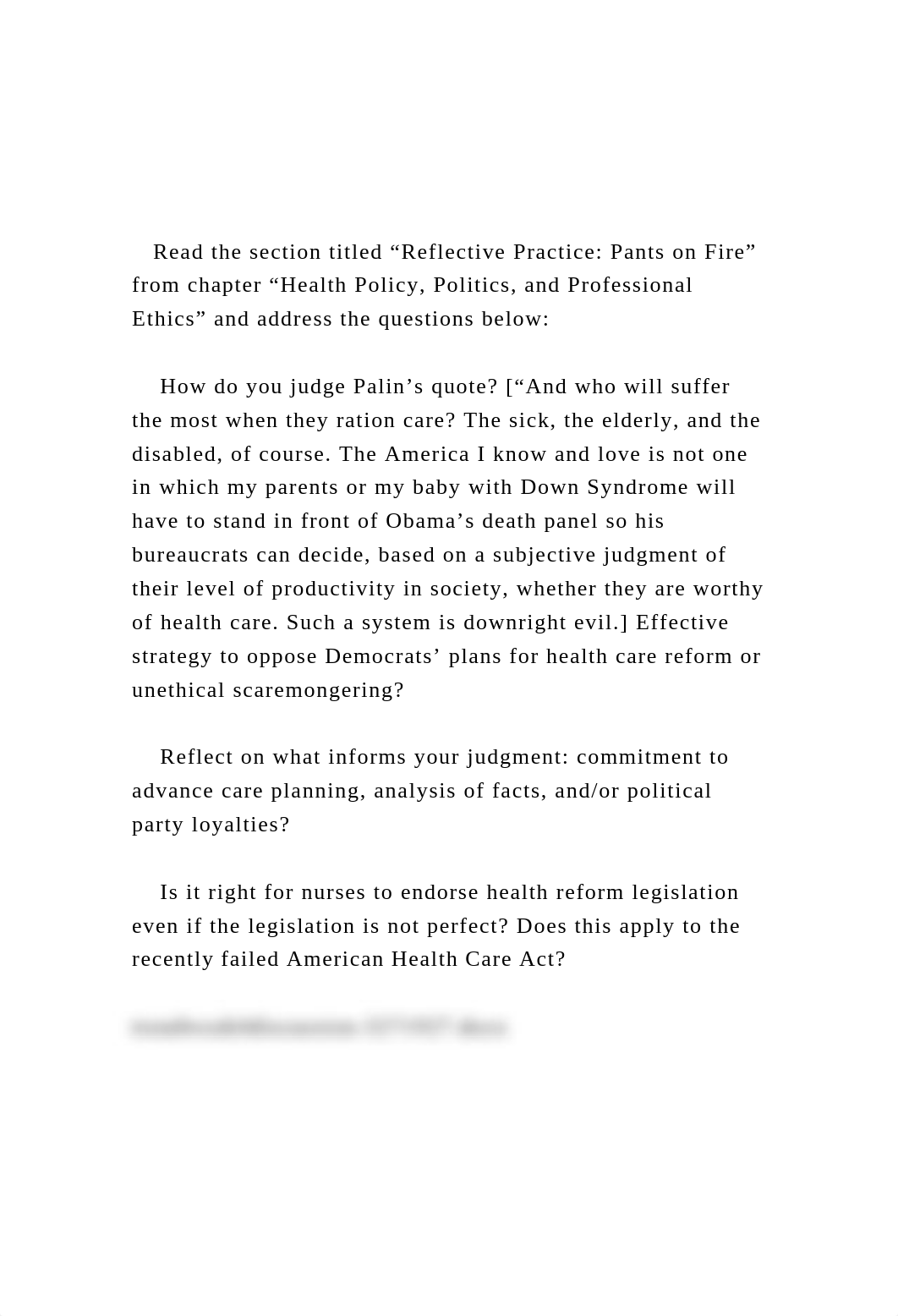 Read the section titled "Reflective Practice Pants on Fire".docx_dd6lce8oj1u_page2