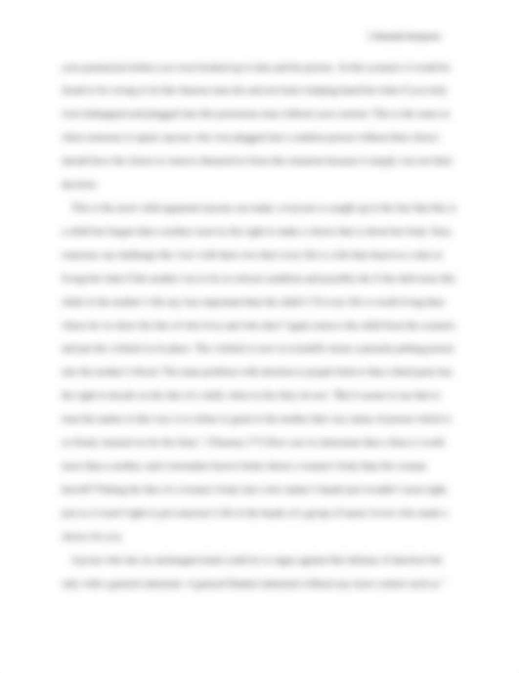 A defense of Abortion- Argument Analysis Essays: Hannah Sampson_dd6xcmtvacz_page2