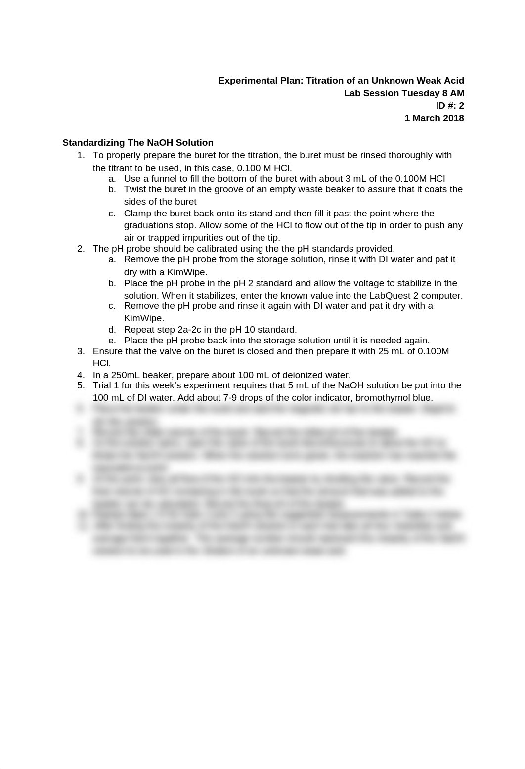 Experimental Plan, Titration of Unknown Weak Acid ID #2.docx_dd74zz5f4ir_page1