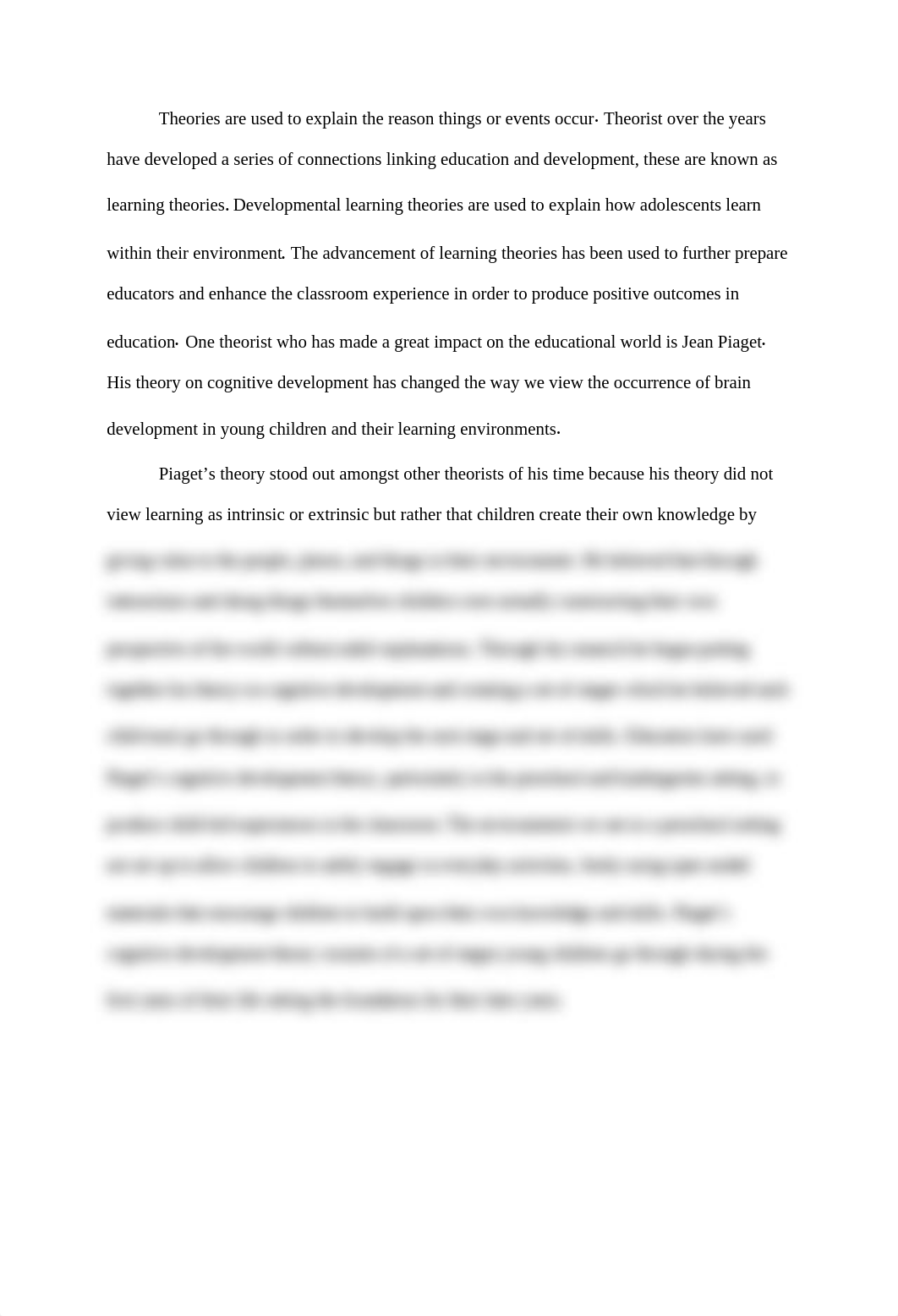 Jean Piagets' Cognitive Development Theory Research paper .docx_dd771fdgo0c_page2