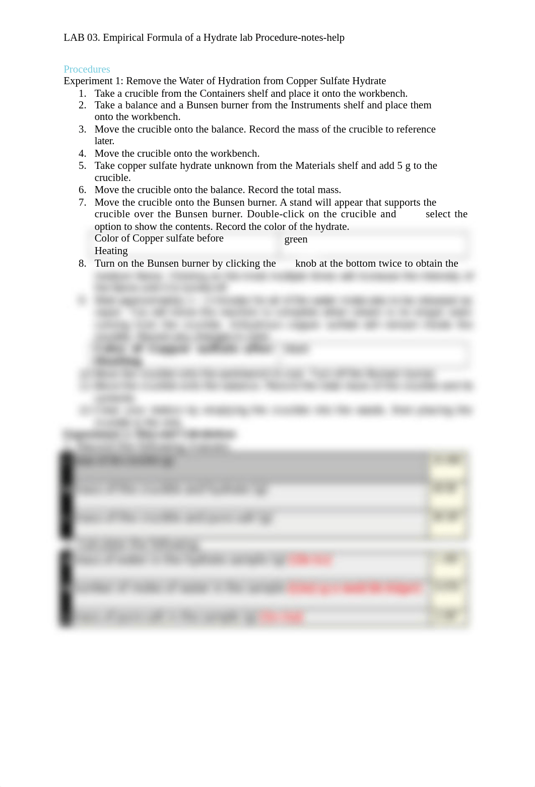 LAB 03. Empirical Formula of a Hydrate lab Procedure-notes-help.docx_dd7gk06bug5_page1